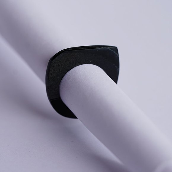 Handmade Black Vinyl Record Ring - Picture 2 of 3